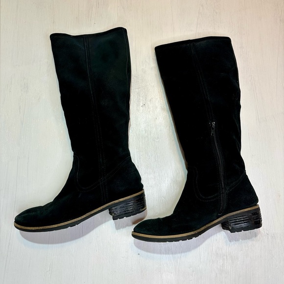 Franco Sarto A-Track Knee High Black Suede Boots Women’s 7M Vibram - Picture 4 of 15